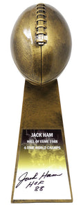 Jack Ham Signed Football World Champion 15 Inch Replica Gold Trophy w/HOF'88 - HAMTRO311 - Jack Ham Signed Football World Champion 15 Inch Replica Gold Trophy w/HOF'88 product image