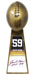 Jack Ham Signed Football World Champion 15 Inch Replica Gold Trophy With #59 Sticker w/HOF'88 - HAMTRO313 - Jack Ham Signed Football World Champion 15 Inch Replica Gold Trophy With #59 Sticker w/HOF'88 product image