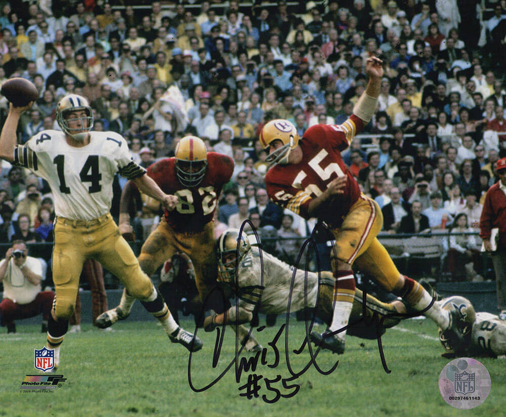Chris Hanburger Signed Washington Football Team Action vs Saints 8x10 Photo - HAN08P311 - Chris Hanburger Signed Washington Football Team Action vs Saints 8x10 Photo product image