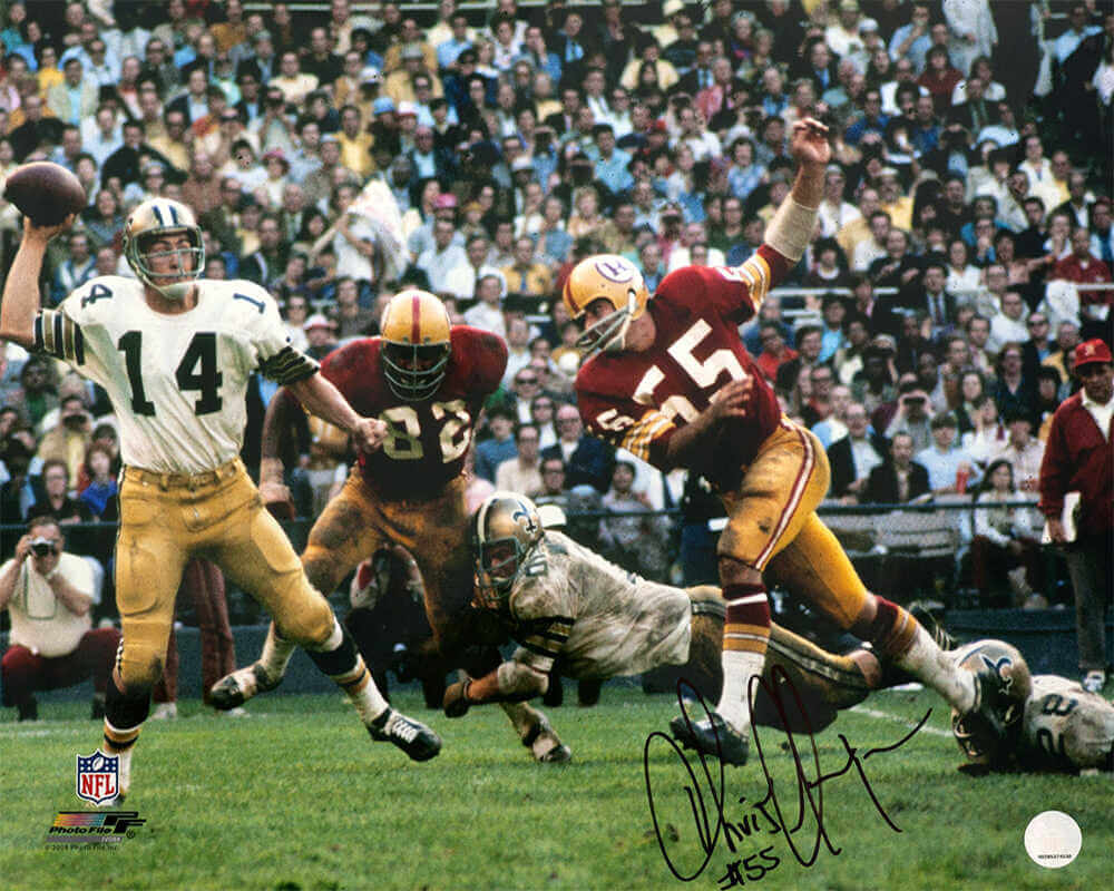 Chris Hanburger Signed  Washington Football Team Action vs Saints 16x20 Photo - HAN16P311 - Chris Hanburger Signed Washington Football Team Action vs Saints 16x20 Photo product image