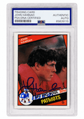John Hannah Signed New England Patriots 1984 Topps Football Trading Card #137 w/HOF'91 - (PSA Encapsulated) - HANCAR304 - John Hannah Signed New England Patriots 1984 Topps Football Trading Card #137 w/HOF'91 - (PSA Encapsulated) product image