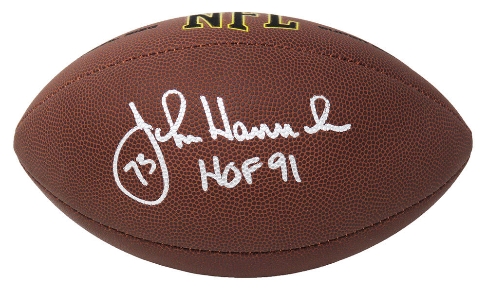 John Hannah Signed Wilson Super Grip Full Size NFL Football w/HOF'91 - HANFTB302 - John Hannah Signed Wilson Super Grip Full Size NFL Football w/HOF'91 product image