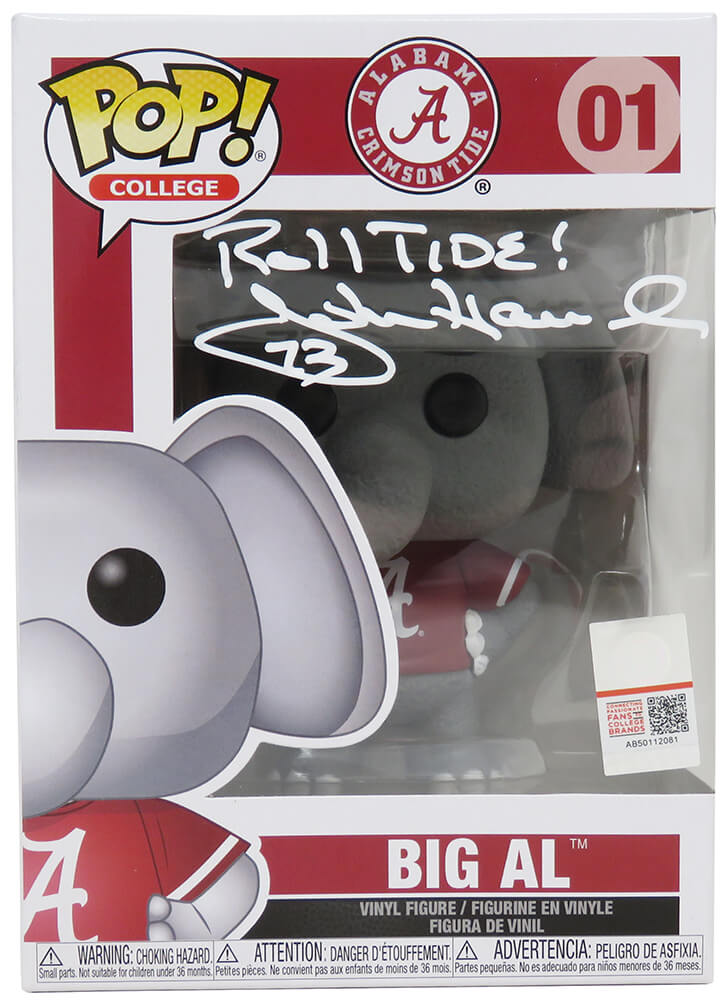 John Hannah Signed Alabama Crimson Tide Big Al Mascot Funko Pop Doll #01 w/Roll Tide - HANFUN300 - John Hannah Signed Alabama Crimson Tide Big Al Mascot Funko Pop Doll #01 w/Roll Tide product image
