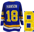 Hanson Brothers Signed Chiefs Blue Custom 'Slap Shot' Hockey Jersey - HANJRY400 - Hanson Brothers Signed Chiefs Blue Custom 'Slap Shot' Hockey Jersey product image