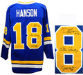 Hanson Brothers Signed Chiefs Blue Custom 'Slap Shot' Jersey - HANJRY402 - Hanson Brothers Signed Chiefs Blue Custom 'Slap Shot' Jersey product image