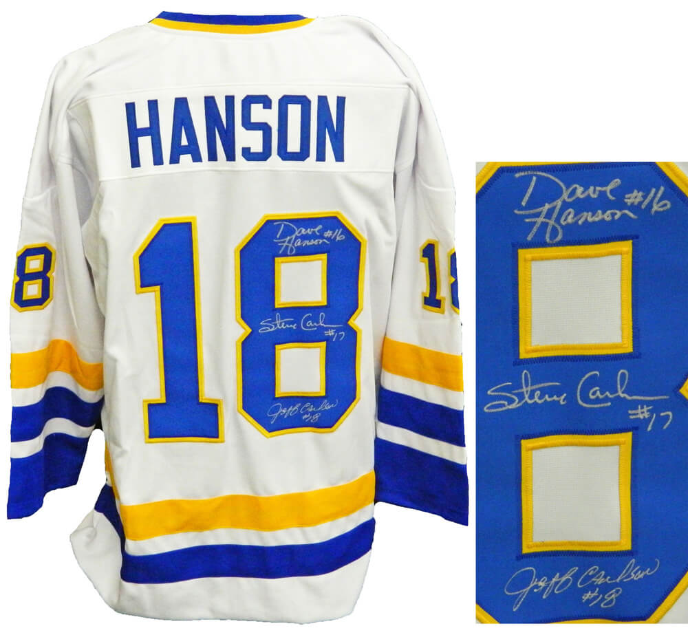 Hanson Brothers Signed Chiefs White Custom 'Slap Shot' Jersey - HANJRY403 - Hanson Brothers Signed Chiefs White Custom 'Slap Shot' Jersey product image