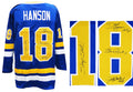 Hanson Brothers Signed Chiefs Blue Custom 'Slap Shot' Hockey Jersey w/Slap Shot - HANJRY404 - Hanson Brothers Signed Chiefs Blue Custom 'Slap Shot' Hockey Jersey w/Slap Shot product image