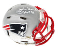 John Hannah Signed New England Patriots Chrome Riddell Speed Mini Helmet w/HOF'91 - HANMIN301 - John Hannah Signed New England Patriots Chrome Riddell Speed Mini Helmet w/HOF'91 product image