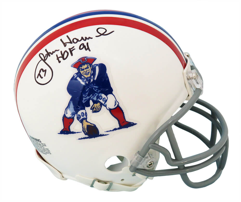 John Hannah Signed New England Patriots T/B Riddell Mini Helmet w/HOF'91 - HANMIN302 - John Hannah Signed New England Patriots T/B Riddell Mini Helmet w/HOF'91 product image