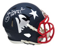 John Hannah Signed New England Patriots AMP Alternate Series Riddell Speed Mini Helmet w/HOF'91 - HANMIN304 - John Hannah Signed New England Patriots AMP Alternate Series Riddell Speed Mini Helmet w/HOF'91 product image
