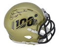 John Hannah Signed NFL 100th Season Logo Gold Riddell Speed Mini Helmet w/HOF'91 - HANMIN305 - John Hannah Signed NFL 100th Season Logo Gold Riddell Speed Mini Helmet w/HOF'91 product image
