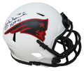 John Hannah Signed New England Patriots Lunar Eclipse White Matte Riddell Speed Mini Helmet w/HOF'91 - HANMIN306 - John Hannah Signed New England Patriots Lunar Eclipse White Matte Riddell Speed Mini Helmet w/HOF'91 product image