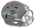 John Hannah Signed New England Patriots SLATE Riddell Speed Mini Helmet w/HOF'91 - HANMIN313 - John Hannah Signed New England Patriots SLATE Riddell Speed Mini Helmet w/HOF'91 product image