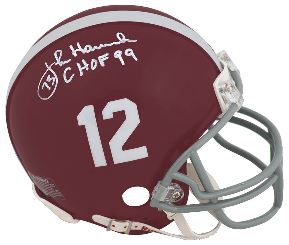 John Hannah Signed Alabama Crimson Tide Riddell (VSR4) Mini Helmet w/CHOF'99 - HANMIN314 - John Hannah Signed Alabama Crimson Tide Riddell (VSR4) Mini Helmet w/CHOF'99 product image