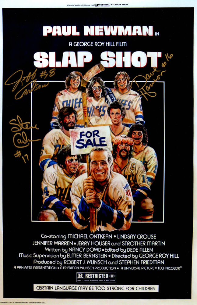 Hanson Brothers Signed 'Slap Shot' 11x17 Movie Poster - HANPST400 - Hanson Brothers Signed 'Slap Shot' 11x17 Movie Poster product image