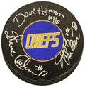 Hanson Brothers Signed Charleston Chiefs Logo 'Slap Shot' Hockey Puck - HANPUC401 - Hanson Brothers Signed Charleston Chiefs Logo 'Slap Shot' Hockey Puck product image