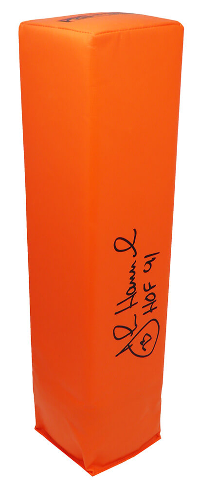 John Hannah Signed Orange Endzone Pylon w/HOF'91 - HANPYL300 - John Hannah Signed Orange Endzone Pylon w/HOF'91 product image