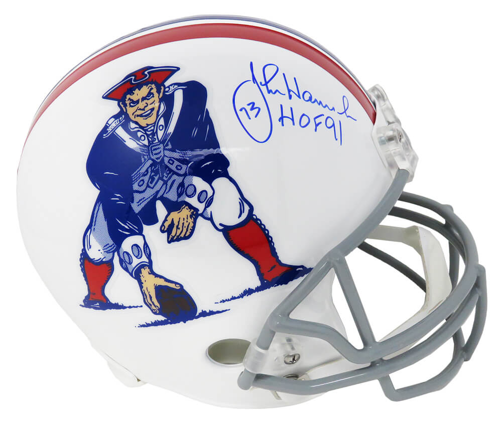 John Hannah Signed New England Patriots Throwback Riddell Full Size Replica Helmet w/HOF'91 - HANREP300 - John Hannah Signed New England Patriots Throwback Riddell Full Size Replica Helmet w/HOF'91 product image