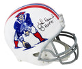 John Hannah Signed New England Patriots T/B Riddell Full Size Replica Helmet w/HOF'91 - HANREP301 - John Hannah Signed New England Patriots T/B Riddell Full Size Replica Helmet w/HOF'91 product image