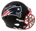John Hannah Signed New England Patriots Flat Black Matte Riddell Full Size Speed Replica Helmet w/HOF'91 - HANREP303 - John Hannah Signed New England Patriots Flat Black Matte Riddell Full Size Speed Replica Helmet w/HOF'91 product image