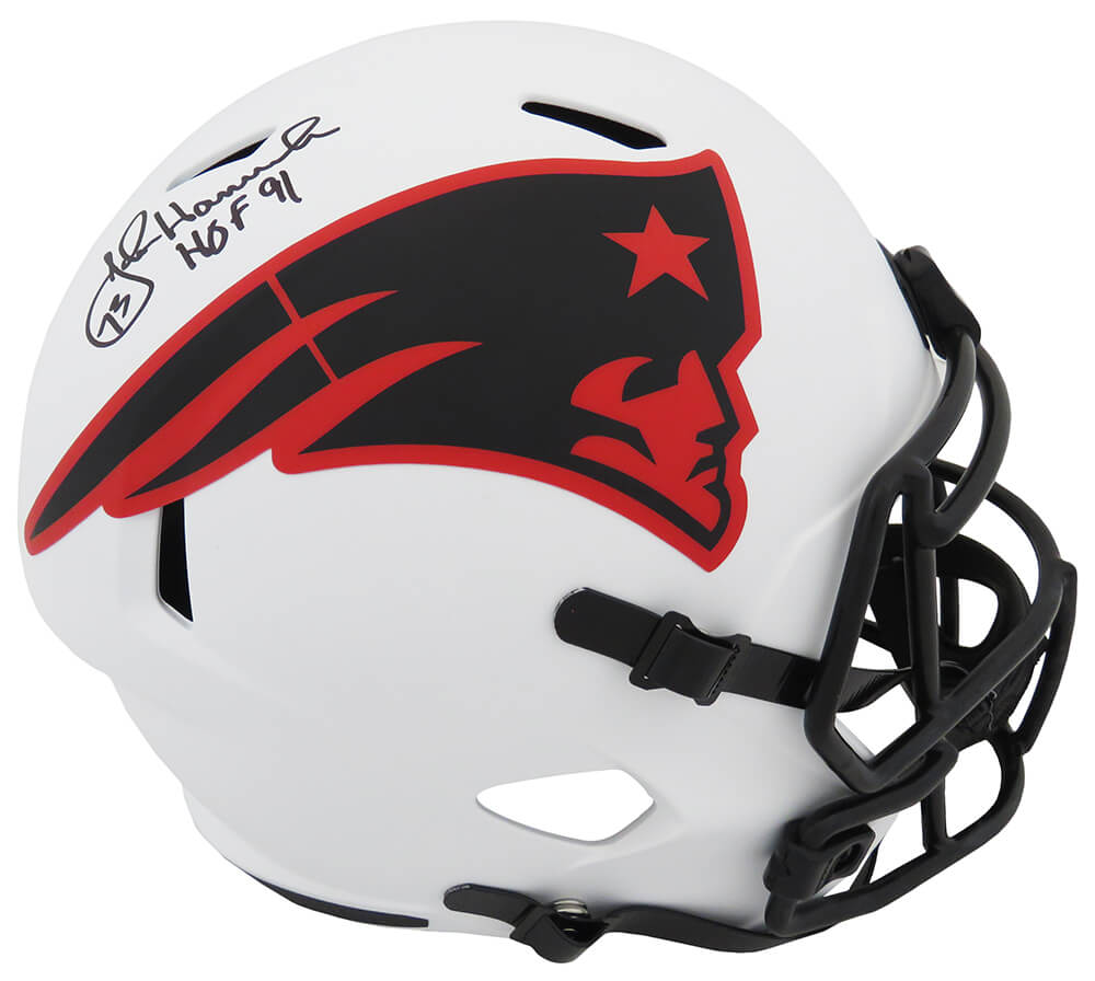 John Hannah Signed New England Patriots Lunar Eclipse Riddell Full Size Speed Replica Helmet w/HOF'91 - HANREP310 - John Hannah Signed New England Patriots Lunar Eclipse Riddell Full Size Speed Replica Helmet w/HOF'91 product image