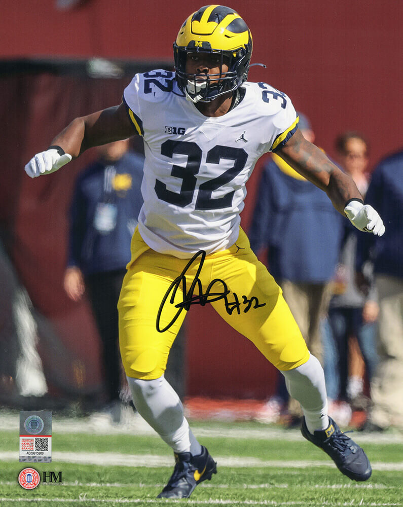 Jaylen Harrell Signed Michigan Wolverines White Jersey Action 8x10 Photo - HAR08P340 - Jaylen Harrell Signed Michigan Wolverines White Jersey Action 8x10 Photo product image