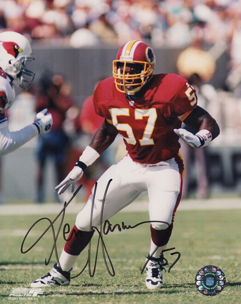 Ken Harvey Signed Washington Football Team Red Jersey Action 8x10 Photo - HAR08P350 - Ken Harvey Signed Washington Football Team Red Jersey Action 8x10 Photo product image