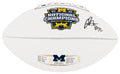Jaylen Harrell Signed Michigan Wolverines 2023 National Champions Baden White Logo Football - HARFTB311 - Jaylen Harrell Signed Michigan Wolverines 2023 National Champions Baden White Logo Football product image