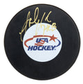 John Harrington Signed USA Hockey Logo Hockey Puck - HARPUC401 - John Harrington Signed USA Hockey Logo Hockey Puck product image