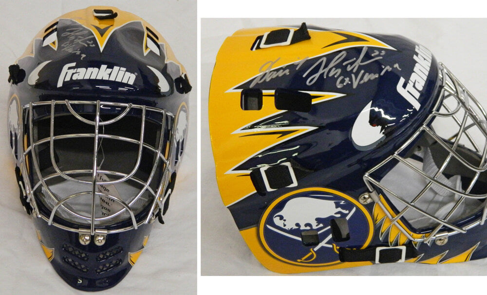 Dominik Hasek Signed Buffalo Sabres Replica Goalie Mask w/6x Vezina - HASMAS403 - Dominik Hasek Signed Buffalo Sabres Replica Goalie Mask w/6x Vezina product image