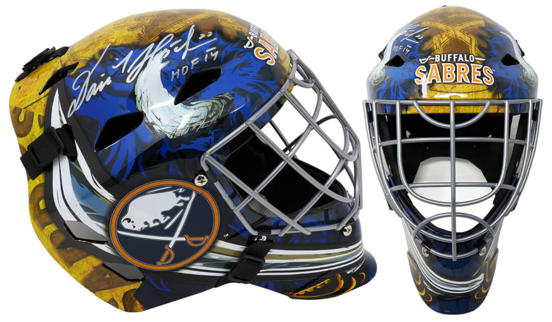Dominik Hasek Signed Buffalo Sabres Franklin Replica Goalie Mask w/HOF'14 - HASMAS407 - Dominik Hasek Signed Buffalo Sabres Franklin Replica Goalie Mask w/HOF'14 product image