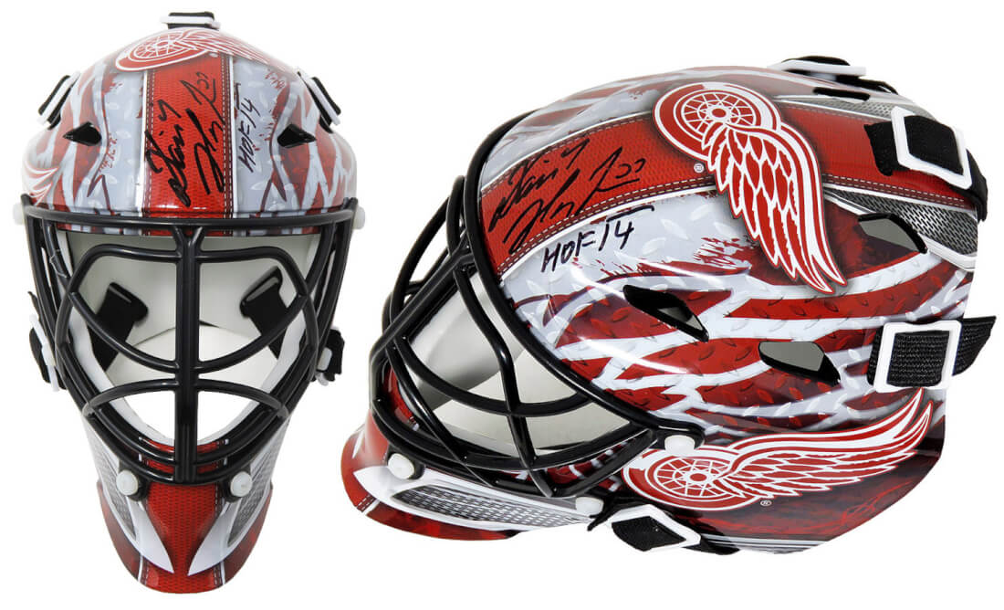 Dominik Hasek Signed Detroit Red Wings Mini Goalie Hockey Mask w/HOF'14 - HASMIN406 - Dominik Hasek Signed Detroit Red Wings Mini Goalie Hockey Mask w/HOF'14 product image