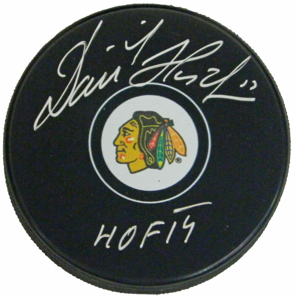 Dominik Hasek Signed Chicago BLackhawks Logo Hockey Puck w/HOF'14 - HASPUC405 - Dominik Hasek Signed Chicago BLackhawks Logo Hockey Puck w/HOF'14 product image