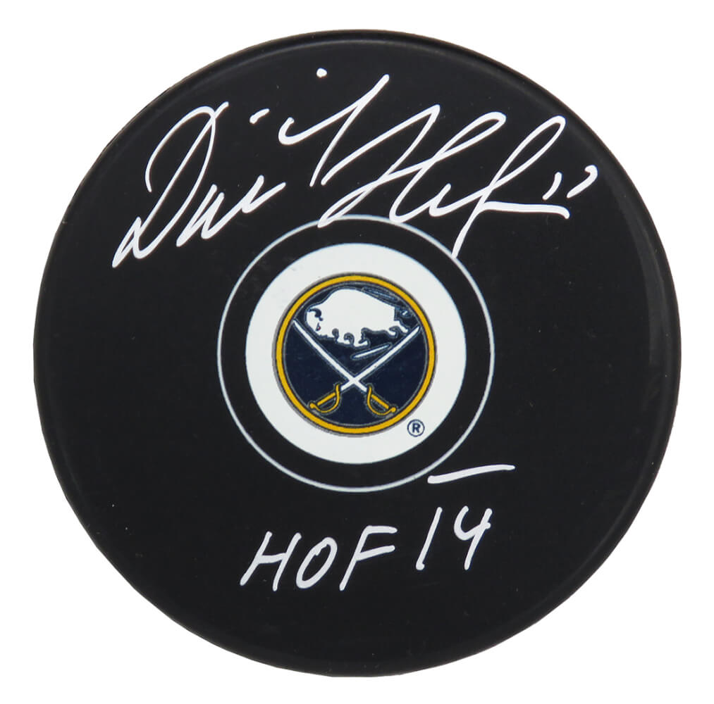 Dominik Hasek Signed Buffalo Sabres NHL Logo Hockey Puck w/HOF'14 - HASPUC406 - Dominik Hasek Signed Buffalo Sabres NHL Logo Hockey Puck w/HOF'14 product image