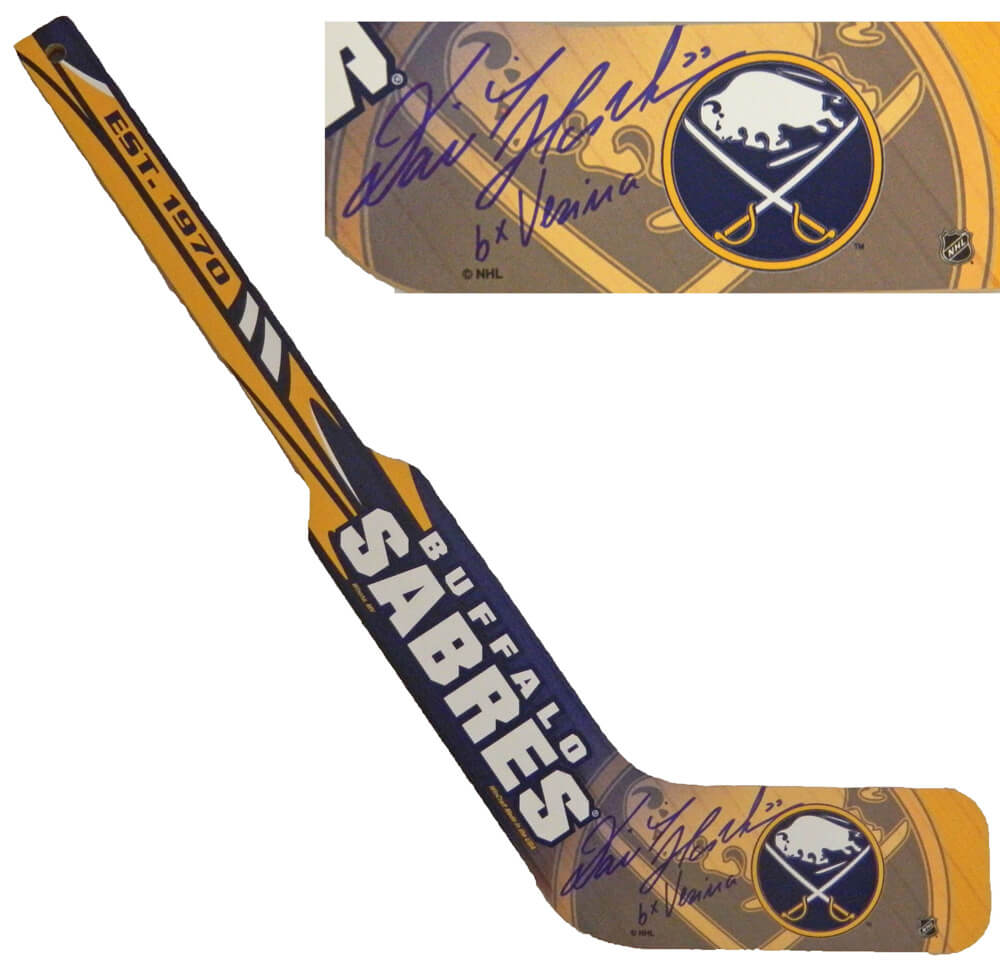Dominik Hasek Signed Buffalo Sabres Logo Mini Goalie Hockey Stick w/6x Vezina - HASSTK401 - Dominik Hasek Signed Buffalo Sabres Logo Mini Goalie Hockey Stick w/6x Vezina product image