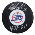 Dale Hawerchuk Signed Winnipeg Jets Logo Hockey Puck w/HOF'01 - HAWPUC401 - Dale Hawerchuk Signed Winnipeg Jets Logo Hockey Puck w/HOF'01 product image