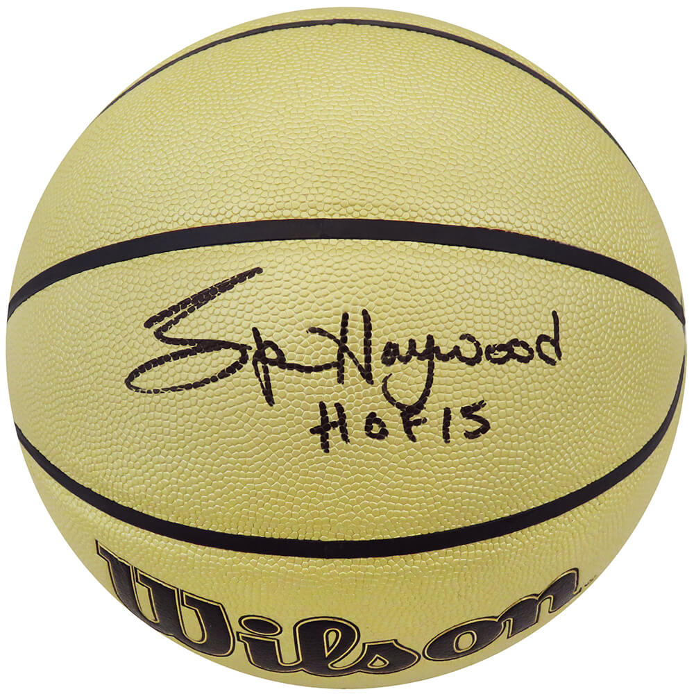 Spencer Haywood Signed Wilson Gold Indoor/Outdoor NBA Basketball w/HOF'15 - HAYBSK225 - Spencer Haywood Signed Wilson Gold Indoor/Outdoor NBA Basketball w/HOF'15 product image
