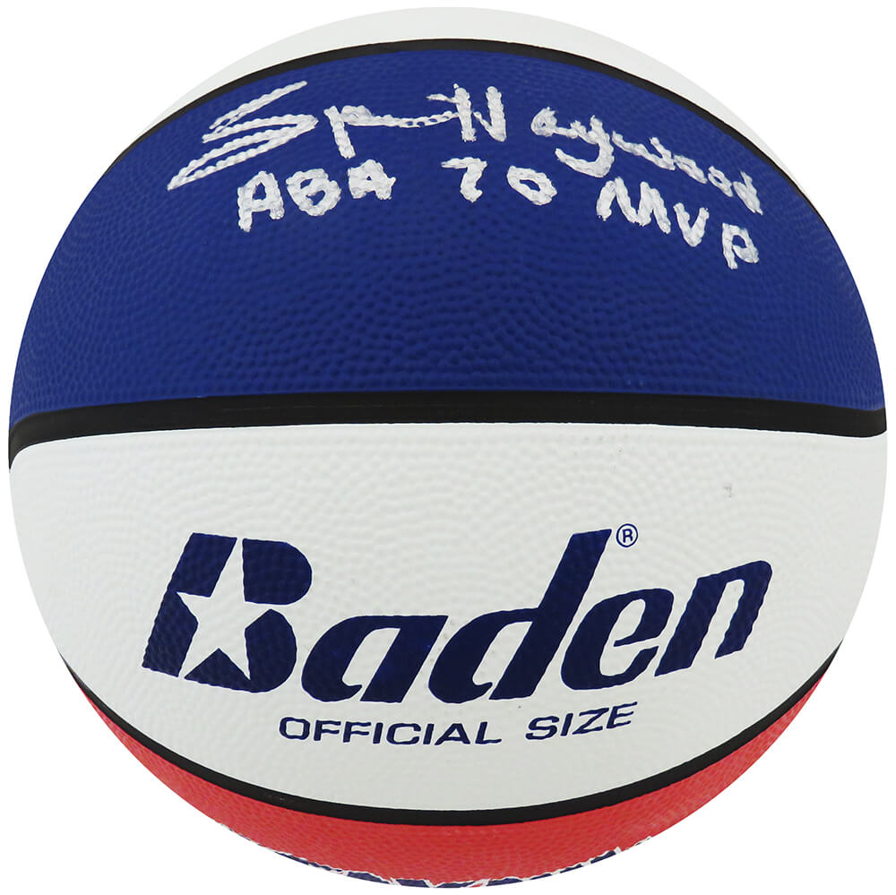 Spencer Haywood Signed Baden Red, White & Blue Full Size Basketball w/ABA 70'MVP - HAYBSK226 - Spencer Haywood Signed Baden Red, White & Blue Full Size Basketball w/ABA 70'MVP product image