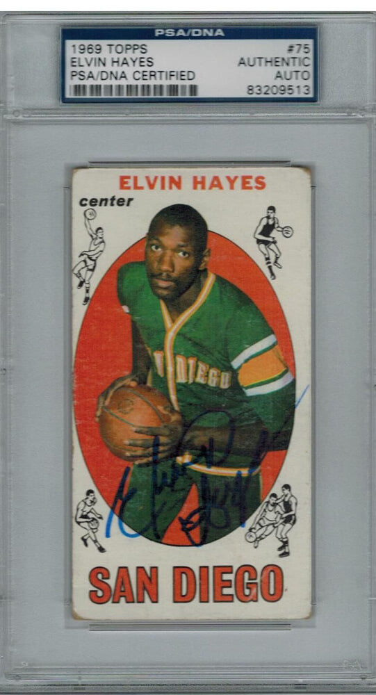 Elvin Hayes Signed Rockets 1969 Topps Rookie Card #75 PSA - HAYCAR200 - Elvin Hayes Signed Rockets 1969 Topps Rookie Card #75 PSA product image