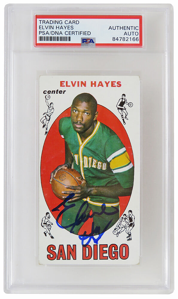 Elvin Hayes Signed 1969-1970 Topps Tall Boy Rookie Basketball Trading Card #75 - (PSA Encapsulated) - HAYCAR206 - Elvin Hayes Signed 1969-1970 Topps Tall Boy Rookie Basketball Trading Card #75 - (PSA Encapsulated) product image