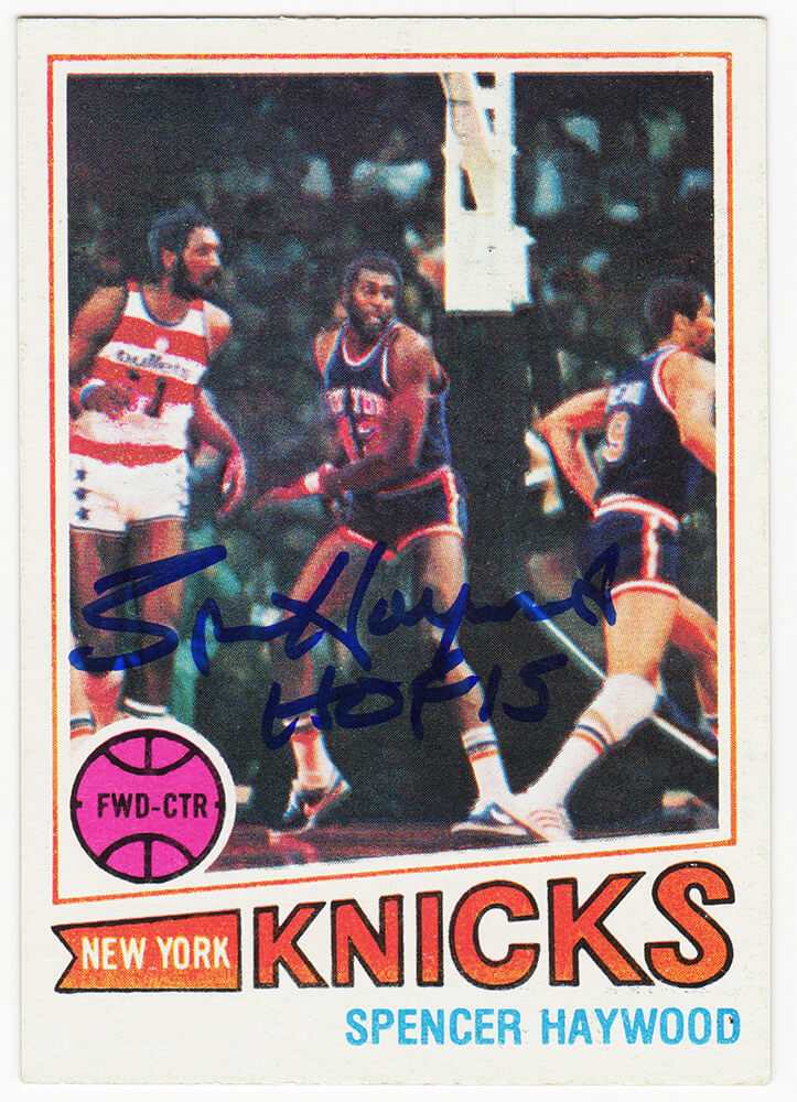 Spencer Haywood Signed New York Knicks 1977-78 Topps Basketball Card #88 w/HOF'15 - HAYCAR210 - Spencer Haywood Signed New York Knicks 1977-78 Topps Basketball Card #88 w/HOF'15 product image