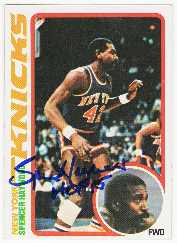 Spencer Haywood Signed New York Knicks 1978-79 Topps Basketball Card #107 w/HOF'15 - HAYCAR211 - Spencer Haywood Signed New York Knicks 1978-79 Topps Basketball Card #107 w/HOF'15 product image
