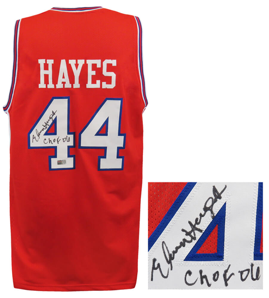 Elvin Hayes Signed Red T/B Custom College Basketball Jersey w/CHOF'06 - HAYJRY202 - Elvin Hayes Signed Red T/B Custom College Basketball Jersey w/CHOF'06 product image