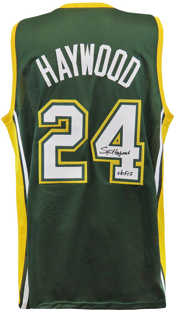 Spencer Haywood Signed Green Throwback Custom Basketball Jersey w/HOF'15 - HAYJRY211 - Spencer Haywood Signed Green Throwback Custom Basketball Jersey w/HOF'15 product image
