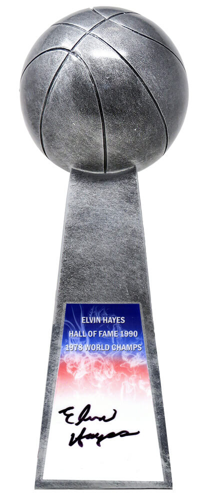 Elvin Hayes Signed Basketball Champion 14 Inch Replica Silver Trophy - HAYTRO200 - Elvin Hayes Signed Basketball Champion 14 Inch Replica Silver Trophy product image