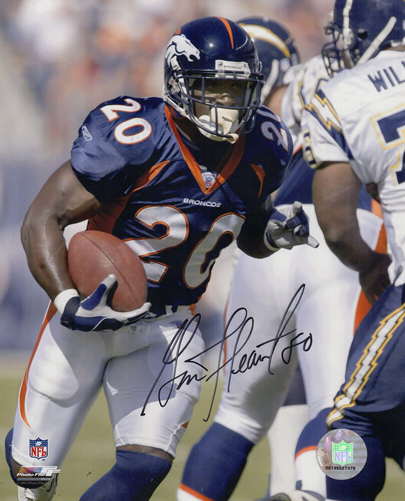 Garrison Hearst Signed Denver Broncos Navy Jersey Action 8x10 Photo - HEA08P300 - Garrison Hearst Signed Denver Broncos Navy Jersey Action 8x10 Photo product image