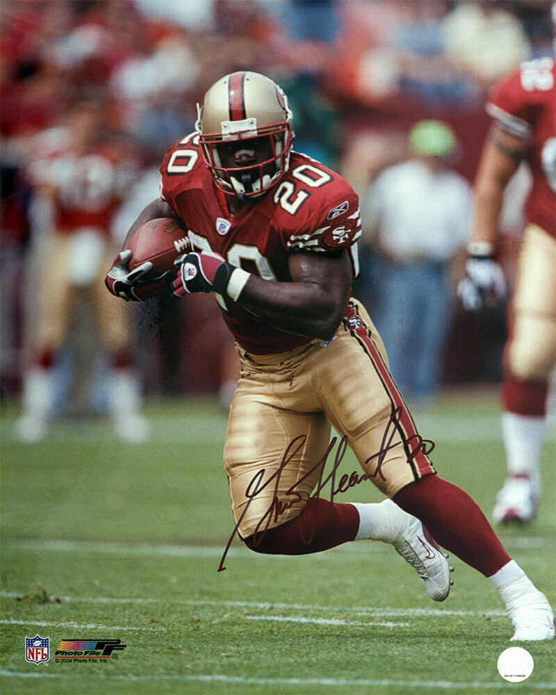 Garrison Hearst Signed San Francisco 49ers Red Jersey Action 16x20 Photo - HEA16P300 - Garrison Hearst Signed San Francisco 49ers Red Jersey Action 16x20 Photo product image