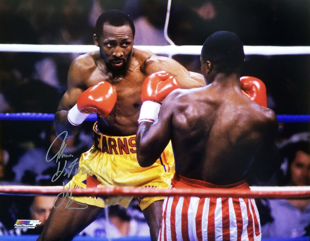 Thomas Hearns Signed Boxing Fight vs Sugar Ray Leonard 16x20 Photo w/Hitman - HEA16P510 - Thomas Hearns Signed Boxing Fight vs Sugar Ray Leonard 16x20 Photo w/Hitman product image