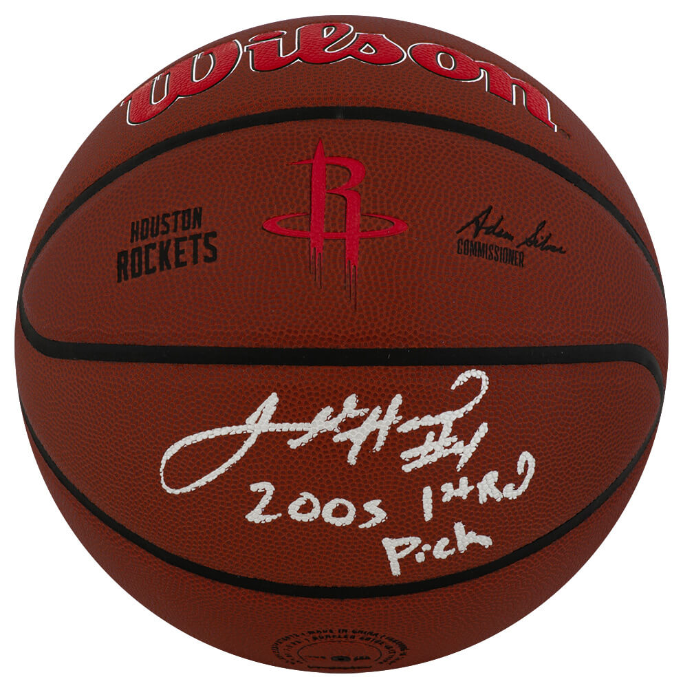 Luther Head Signed Houston Rockets Logo Wilson NBA Basketball w/2005 1st Rd Pick - HEABSK200 - Luther Head Signed Houston Rockets Logo Wilson NBA Basketball w/2005 1st Rd Pick product image
