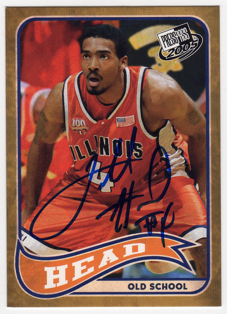 Luther Head Signed Illinois 2005 Press Pass Old School Rookie Basketball Card #10 - HEACAR202 - Luther Head Signed Illinois 2005 Press Pass Old School Rookie Basketball Card #10 product image